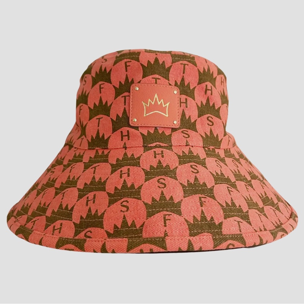 HSFT - Have Some Fun Today - Crown Print Bucket Hat - Coral